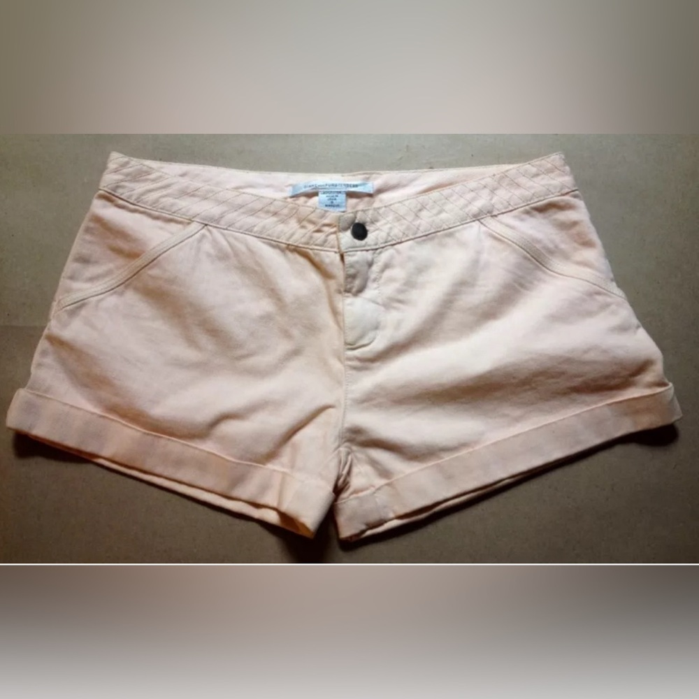 DIANE VON FURSTENBERG PINK DENIM CUFFED SHORTS-10